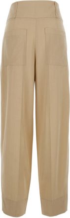 Toteme Womens Trousers Draped Balloon Beige Viscose