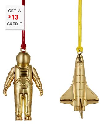 Waterford Christmas Spaceman & Rocket Golden Ornament
