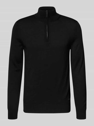 Joop Slim Fit Troyer aus reiner Schurwolle Modell Dario in Black, Gr&ouml;&szlig;e M