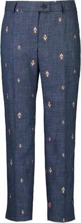 Maison Common tulip-embroidered trousers - Blue