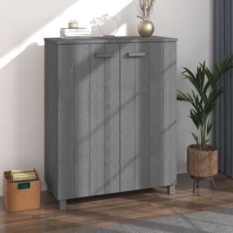 vidaXL Vidaxl - Zapatero Hamar Madera Maciza Pino Gris Oscuro 85x40x108 Cm