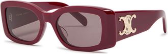 Celine Triomphe Rectangle-frame Sunglasses - Red - One Size