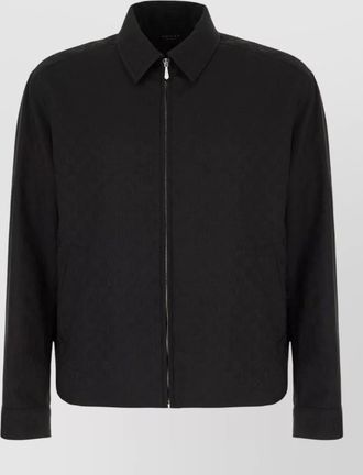 Gucci collared coat buttoned cuffs elastic hem pockets