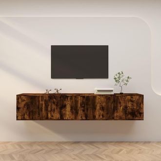 Berkfield Home Wall-mounted TV Cabinets 2 pcs Smoked Oak 100x34.5x40 cm in Brown