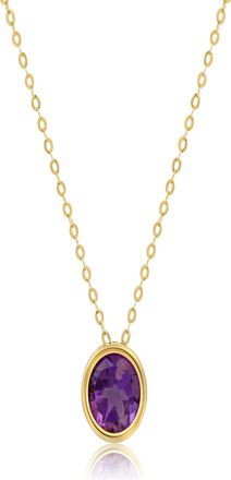 MAX + STONE 14k Yellow or White Gold 7mm Round Pendant Necklace with 18 Inch Cable Chain