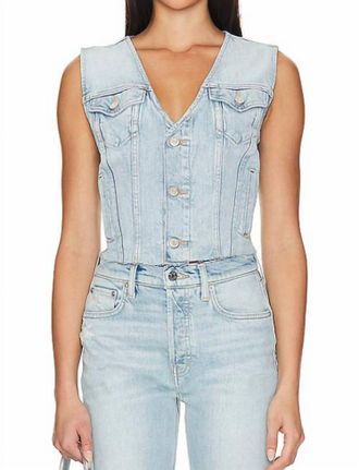 &Eacute;tica Hollis Denim Vest In Sea Foam