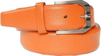 Brunello Cucinelli Cintura in pelle zigrinata - Arancione