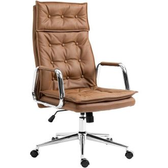 Clp Sedia da ufficio Sotira in vera pelle marrone chiaro