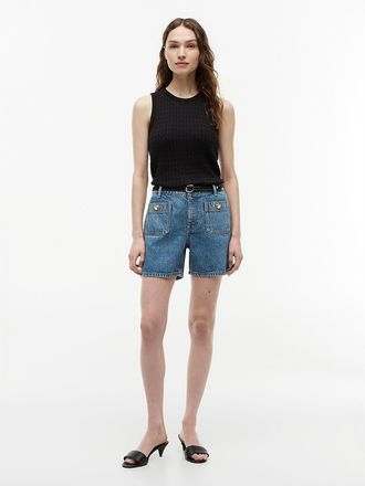 Tommy Hilfiger Womens Patch Pocket 5 Denim Short - Medium Wash - 10