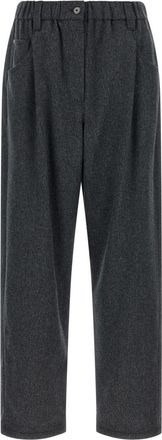 Brunello Cucinelli Grey Tapered Pleated Pants