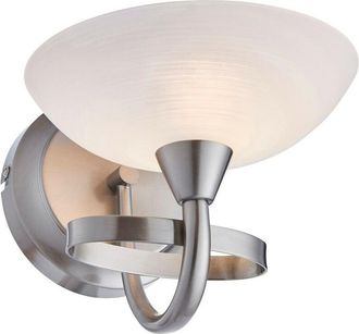 Endon Lighting Cagney - 1 Light Wall Light Satin Chrome with White Painted Glass Shade, G9 - Endon