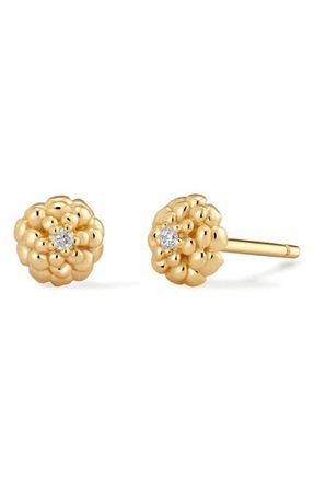 Made by Mary Cubic Zirconia Birthstone Flower Stud Earrings in Gold October at Nordstrom