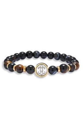 Eye Candy Los Angeles Jeremiah Tigers-Eye Beaded Bracelet in Gold at Nordstrom Rack