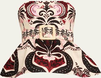 Cara Cara Tilda Strapless Floral Peplum Top