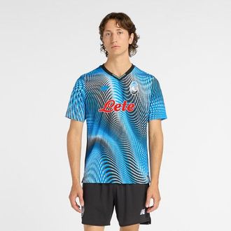 New Balance Hombre Atalanta BC Fourth Short Sleeve Jersey en Azul, Poli&eacute;ster, Talla 2XL