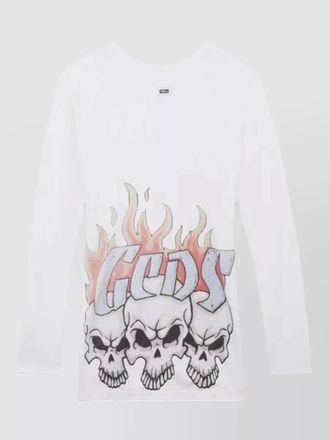 GCDS riders mini dress long sleeves open back