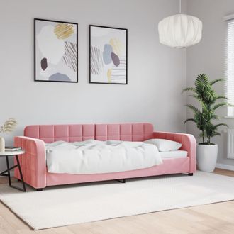 vidaXL Sof&aacute; Cama Sin Colch&oacute;n Terciopelo Rosa 80x200 Cm Vidaxl