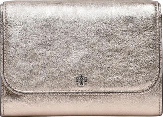 Tory Burch Emerson Metallic - Dames - Portefeuilles - Geel - ONE Size - Leer - Accessoires