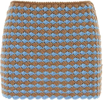 Prada Bicolor Gehaakte Minirok