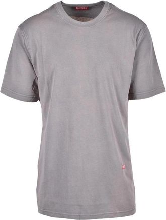 Diesel Grey Graphic Cotton-Blend T-Shirt