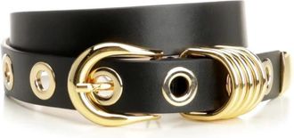 D&eacute;hanche Hollyhock 10 Rivet Belt - female - D&eacute;hanche - Belts - Black - XS - Accessories