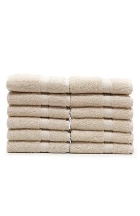Linum Home Textiles 100% Turkish Cotton Sinemis Terry Washcloths - Set of 12 in Beige at Nordstrom Rack