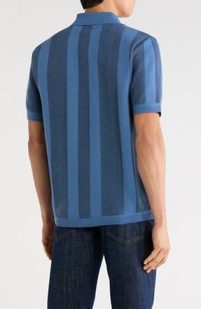 Buffalo Wotison Short Sleeve Knit Button-Up Shirt in Blue Mix at Nordstrom Rack, Size X-Large