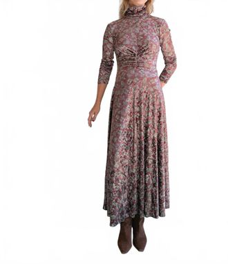 Franco Ferrari Ranat Velvet Dress In Redwood