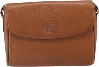 Burberry Pre-owned Cross Body Bags, female, Brown, Size: ONE SIZE Pre-owned Leather Crossbody Shoulder Bag