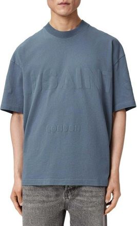 AllSaints Biggy Logo Graphic T-Shirt in Waved Blue at Nordstrom, Size Xx-Large