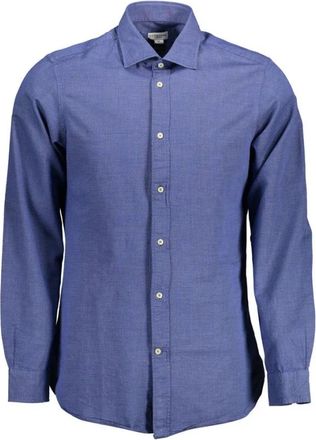 U.S.Polo Association U.s. Polo Assn. Blauw Katoenen Herenoverhemd - Heren - Casual Overhemden - Blauw - XL - Katoen - Overhemden