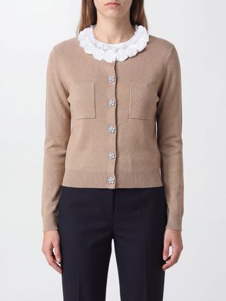 Self Portrait Cardigan in misto lana con collo gioiello e bottoni decorativi