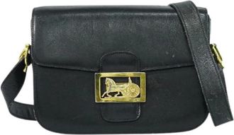 Celine Pre-owned Cross Body Bags, female, Black, Size: ONE SIZE Pre-owned Leather Cross Body Bag