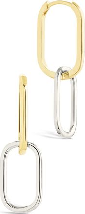 Sterling Forever Sterling Silver Raleigh Link Drop Hoops