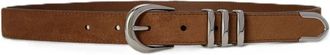 Ralph Lauren Cintura sottile in camoscio con passante metallico - - Accessories - Donna - Marrone - L
