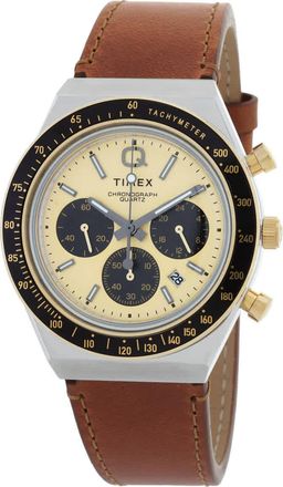 Timex Q Timex Chronograph Quartz Gold Dial Mens Watch TW2W64400