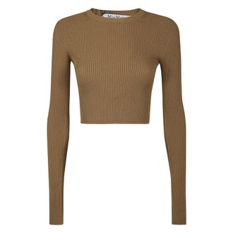 Max Mara Basis Trui - Dames - Ronde hals truien - Bruin - L - Truien & Vesten