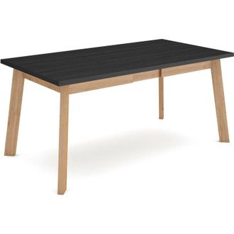 Skraut Home Skraut Home - Mesa Comedor, Mesa Fija Cocina Y Sal&oacute;n, 170, Para 8 Comensales, Patas De Madera, Estilo Moderno, Negro Y Roble