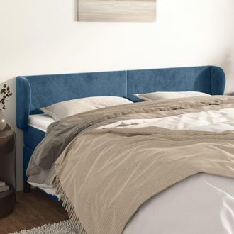 vidaXL Cabecero De Terciopelo Azul Oscuro 163x23x78/88 Cm Vidaxl