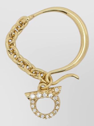 Ferragamo gancatena chain charm ring gold tone