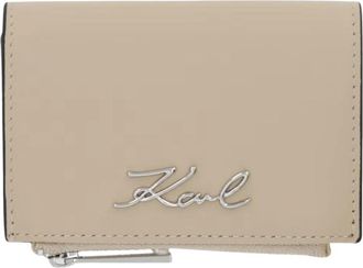 Karl Lagerfeld Portefeuilles & Kaarthouders - Dames - Portefeuilles - Beige - ONE Size - Leer - Accessoires