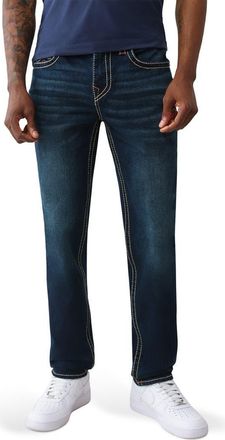 True Religion Geno Big T Flap Pocket Slim Jeans in Dark Mahogany Wood Wash at Nordstrom Rack, Size 30 X R