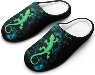 Generic Funny Gecko Graphic Funny Mens Cotton Slippers Soft Non-Slip Rubber Sole House Slipper Indoor Outdoor