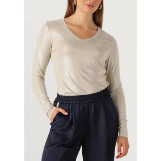 Summum Truien & Vesten, Dames, Beige, XS, Top Longsleeve Fluid Coated