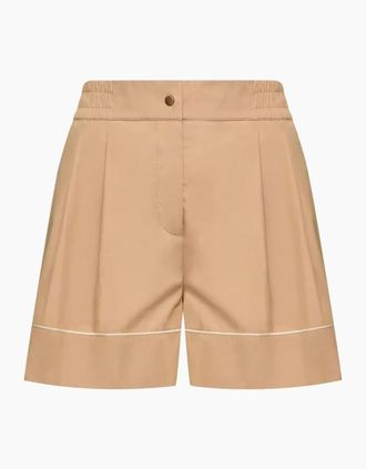 Moncler Womens WOMENS COTTON SHORTS - Cream - Size: 12