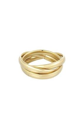 Adornia 18K Gold Plated Stainless Steel Interlocking Triple Band Ring at Nordstrom Rack, Size 7