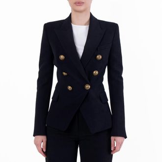 Balmain Wool Double-Breasted Blazer, Brand Size 34 (US Size 2)