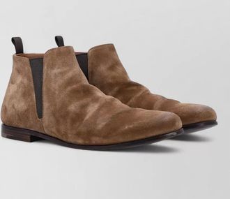 Churchs suede boots almond toe elastic panels