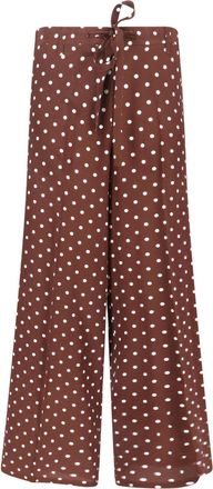 P.A.R.O.S.H. Polka Dot Silk Pants With Bow Detail