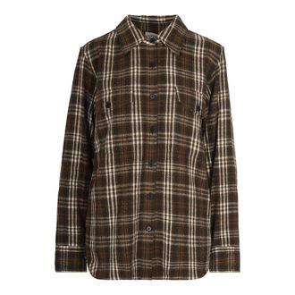 P.A.R.O.S.H. Casual Shirts, female, Multicolor, Size: L Brown Tartan Pattern Shirt